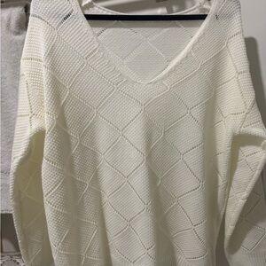 SHEIN White Textured Knit top